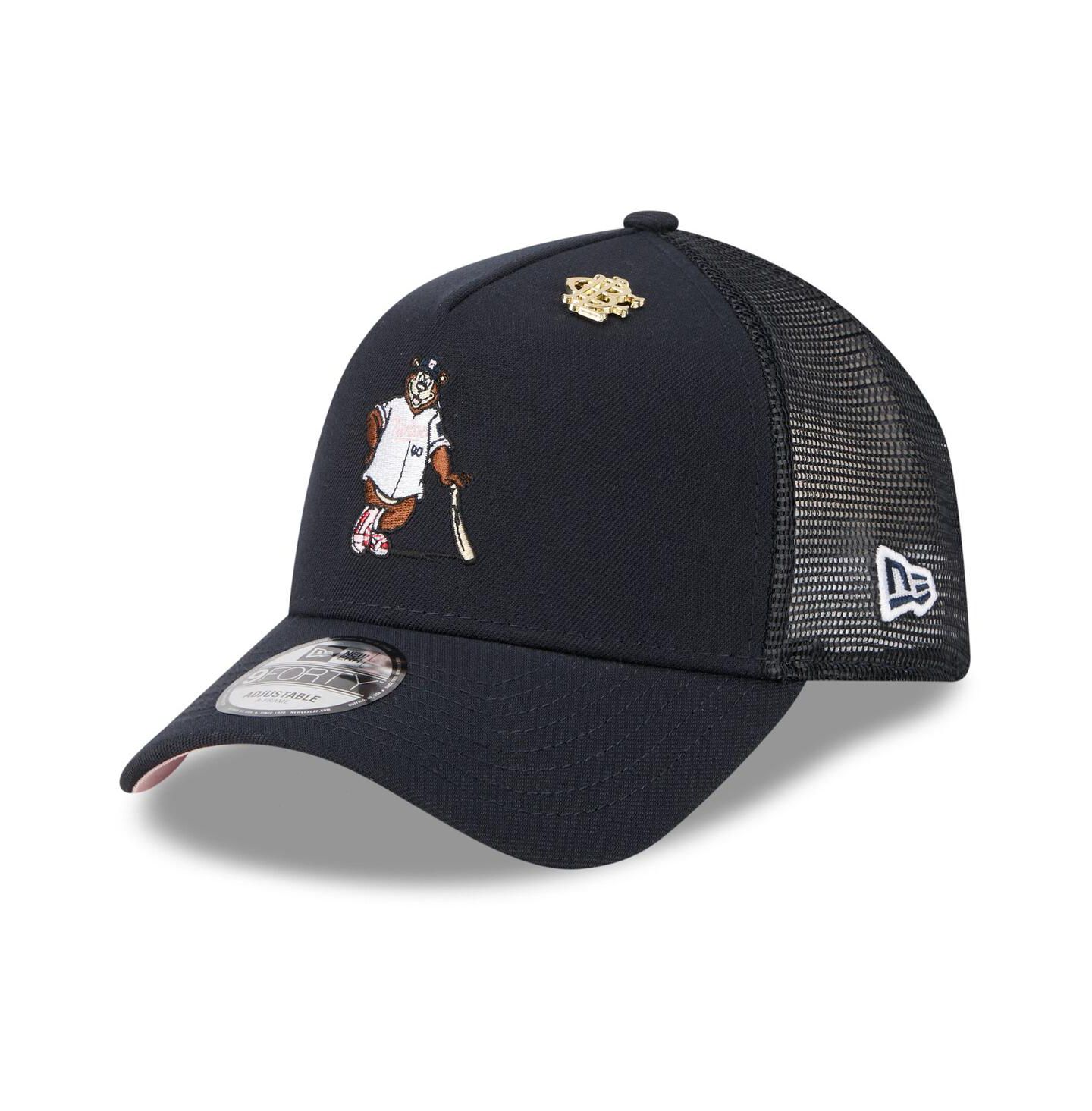 Мужская кепка New Era Navy Minnesota Twins 2025 Big League Chew A-Frame 9FORTY Adjustable Trucker Hat — фото 1
