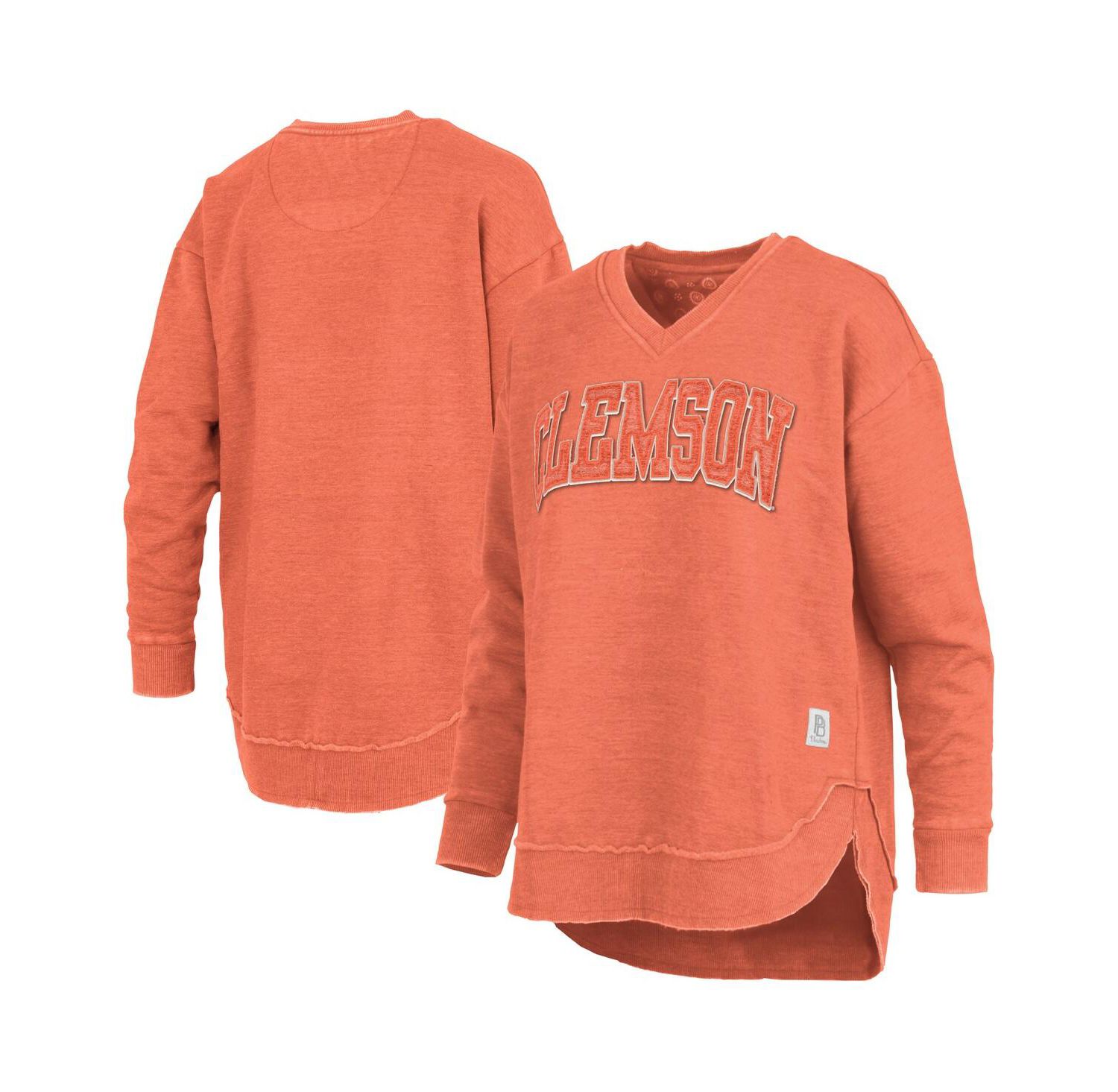 Women's Orange Clemson Tigers Westin Poncho V-Neck Pullover Sweatshirt