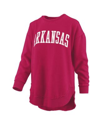 Women's Cardinal Arkansas Razorbacks M&eacute;lange Poncho Vintage Fleece Long Sleeve Pullover Sweatshirt