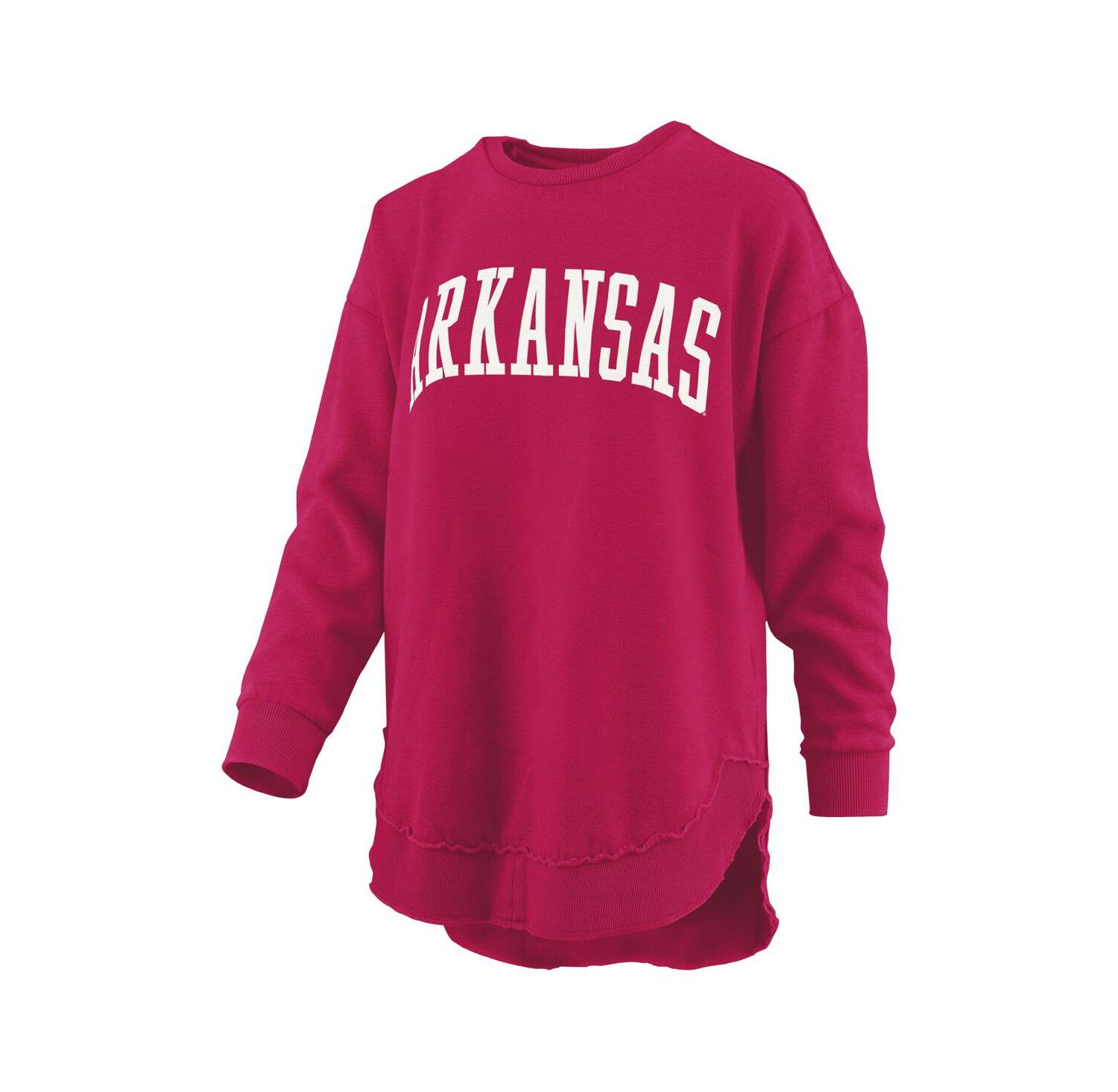 Women's Cardinal Arkansas Razorbacks M&eacute;lange Poncho Vintage Fleece Long Sleeve Pullover Sweatshirt