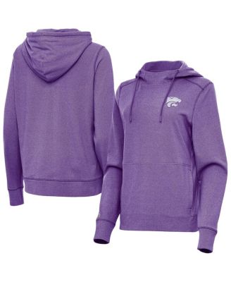 Antigua - Women's Heather Purple Kansas State Wildcats Justice Pullover Hoodie