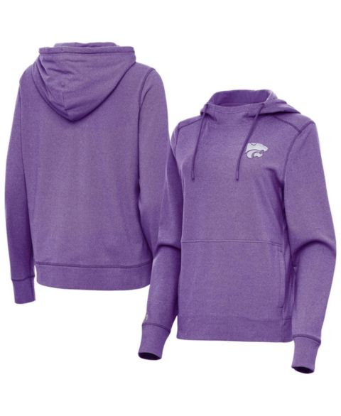 Женское худи Antigua Heather Purple Kansas State Wildcats Justice Pullover
