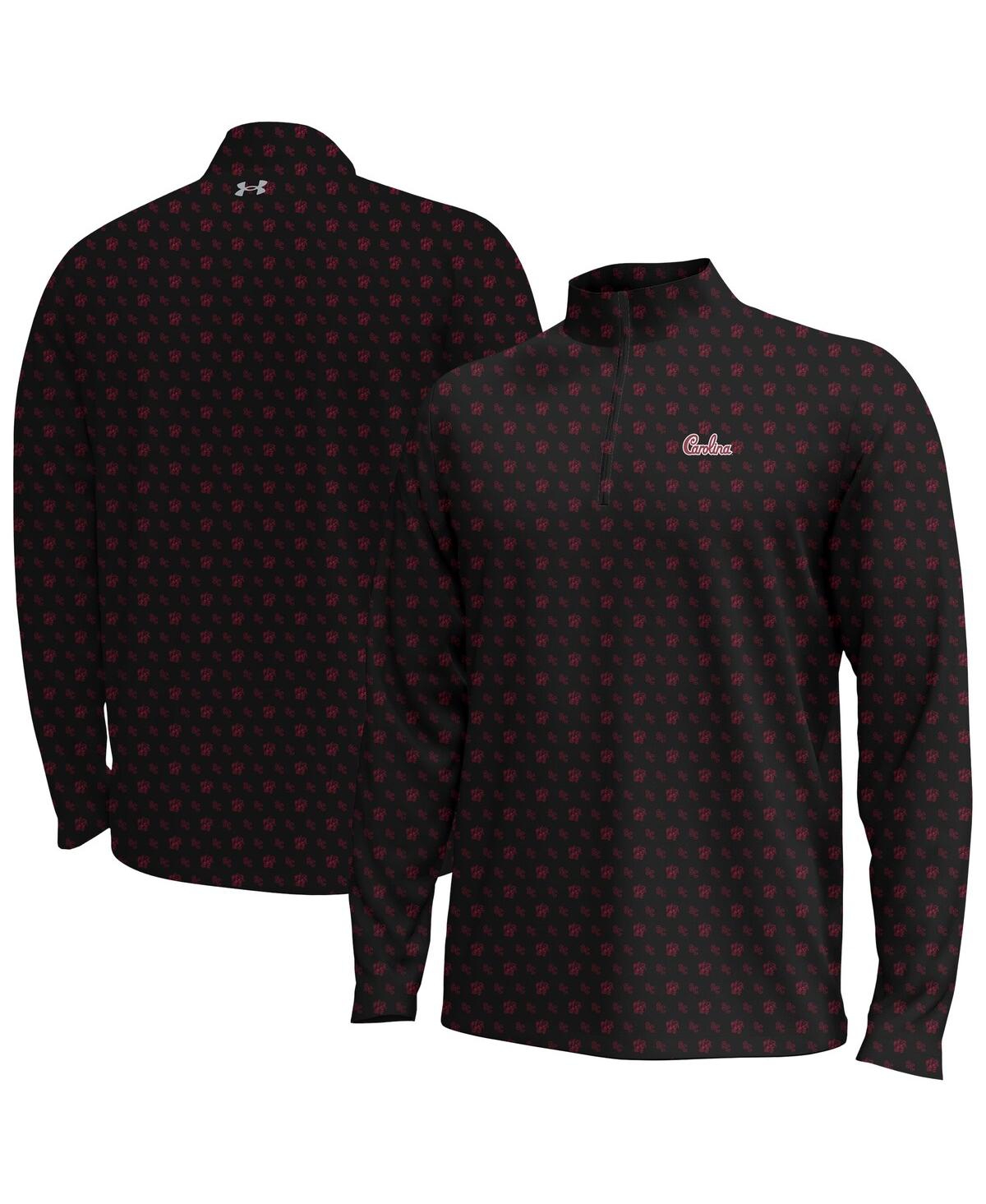 Under Armour Men's Black South Carolina Gamecocks Gameday Armourfuse Half-zip Jacket In Black