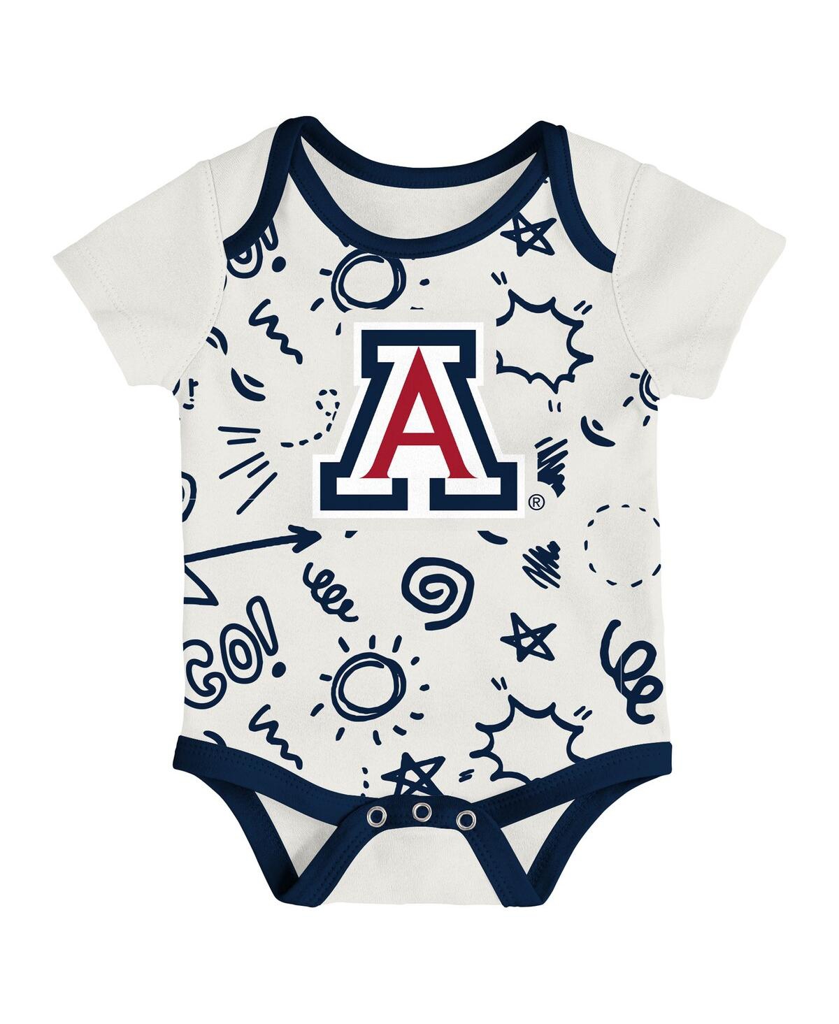 Outerstuff Baby Boys And Girls Arizona Wildcats 3-pack All Day Play Bodysuit Set In Multi