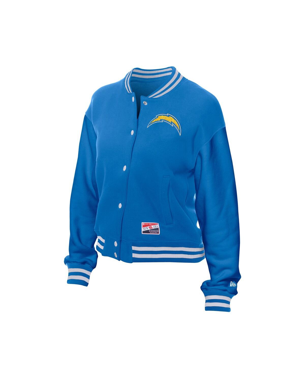 New Era Women's Blue Los Angeles Chargers Throwback Fleece Full-snap Jacket In Blue