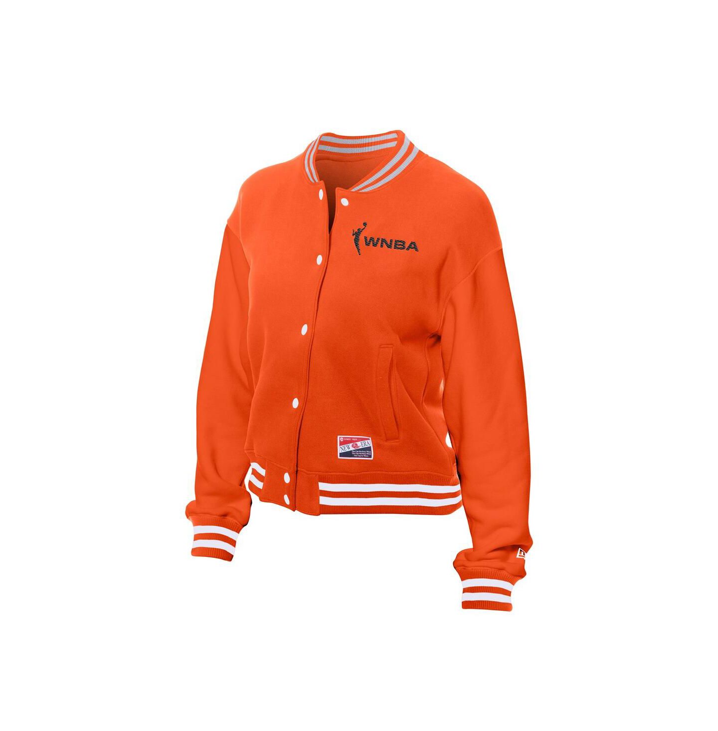 Женская куртка New Era Orange WNBA Throwback Varsity Fleece Full-Snap — фото 3