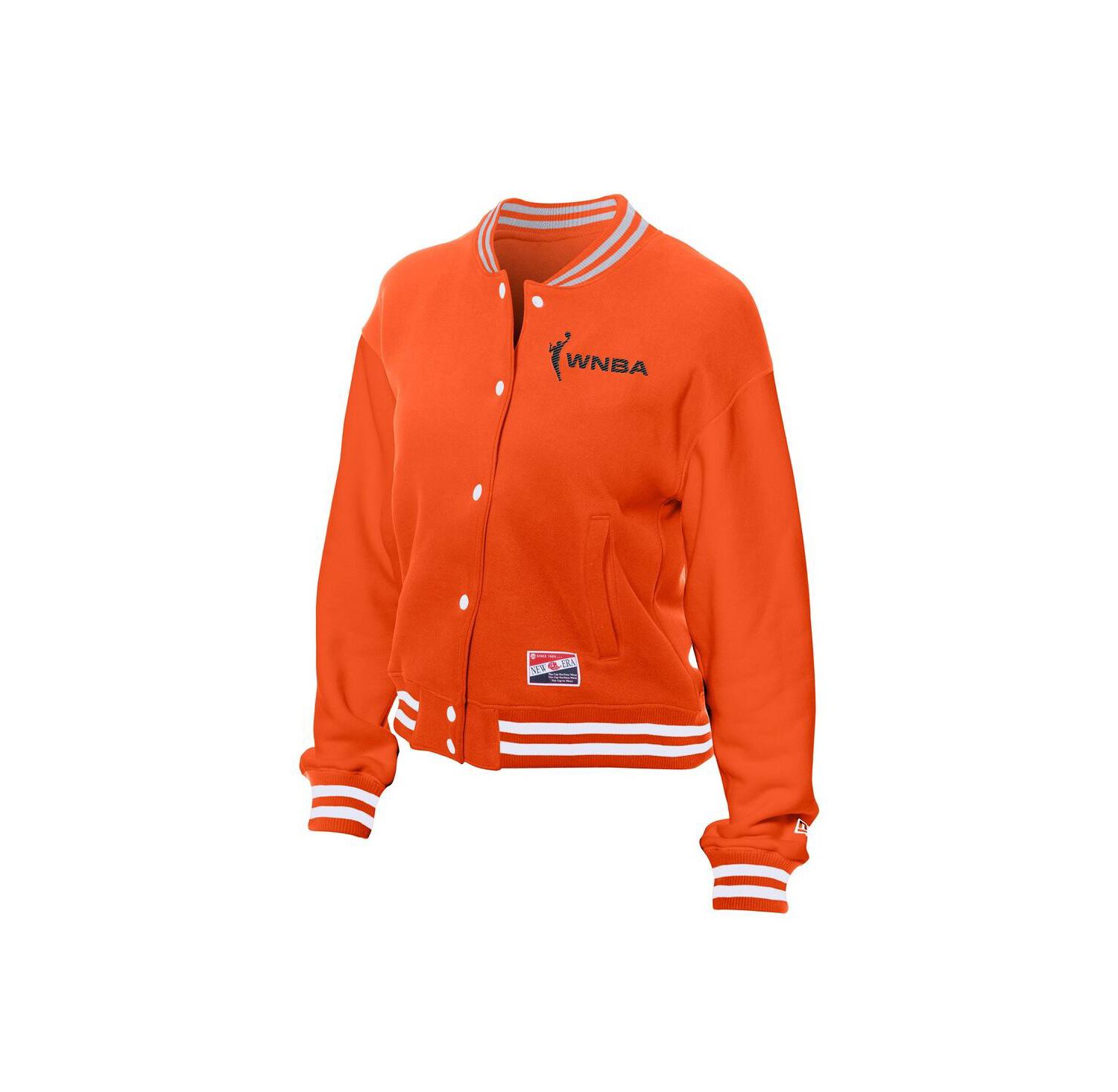 Women's Orange WNBA Throwback Varsity Fleece Full-Snap Jacket