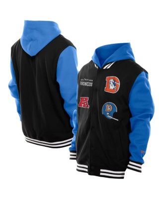 New Era - Men's Black Denver Broncos Full-Snap Fleece Hoodie Jacket