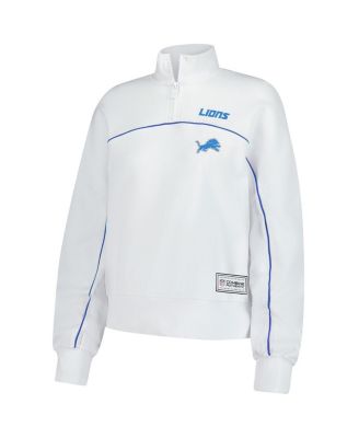 Women's White Detroit Lions Functional Fandom Quarter-Zip Sweatshirt