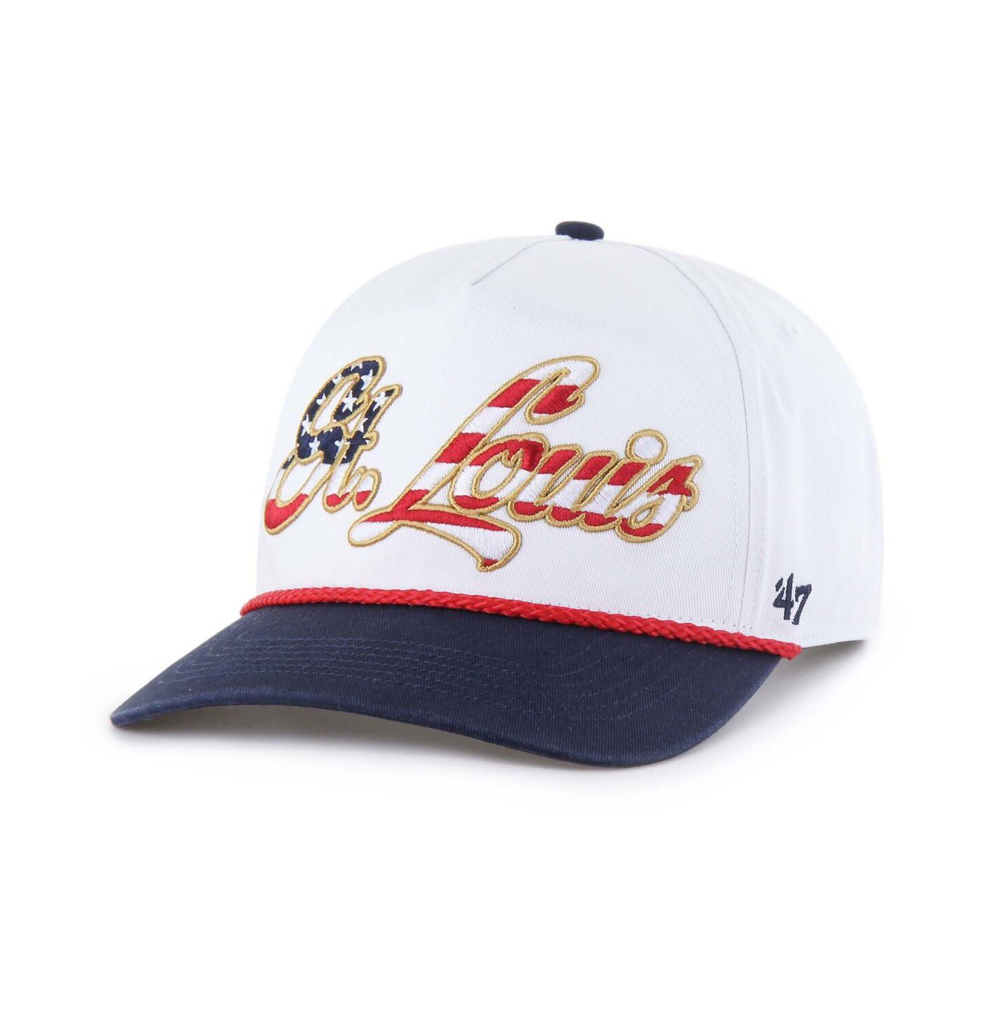 Мужская кепка '47 Brand White St. Louis Cardinals Patriotic Overhand Hitch Adjustable Hat — фото 1