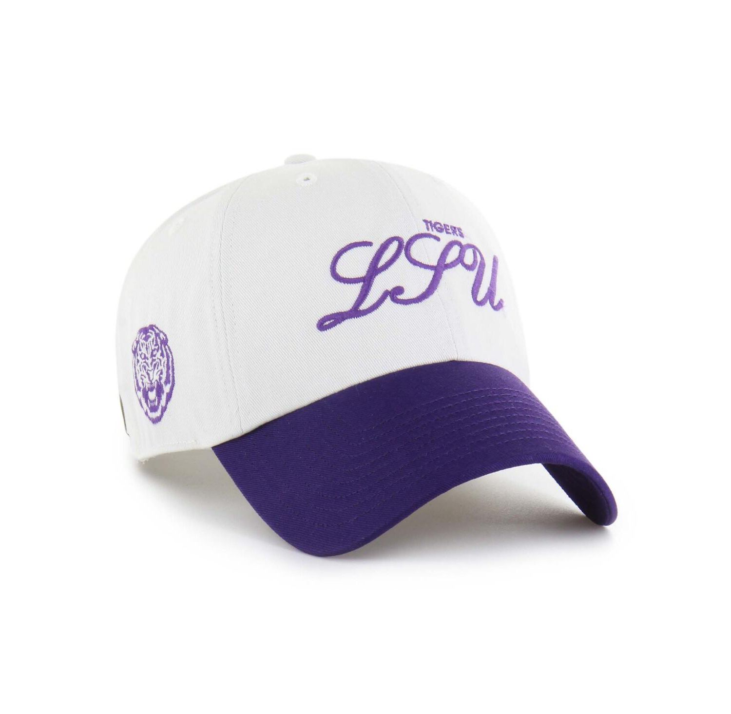 Men's White LSU Tigers Contemporary Basics Foundation Clean Up Adjustable Hat