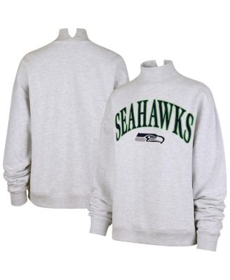 '47 Brand - Women's Heather Gray Seattle Seahawks Vantage Mock Neck Pullover Sweatshirt