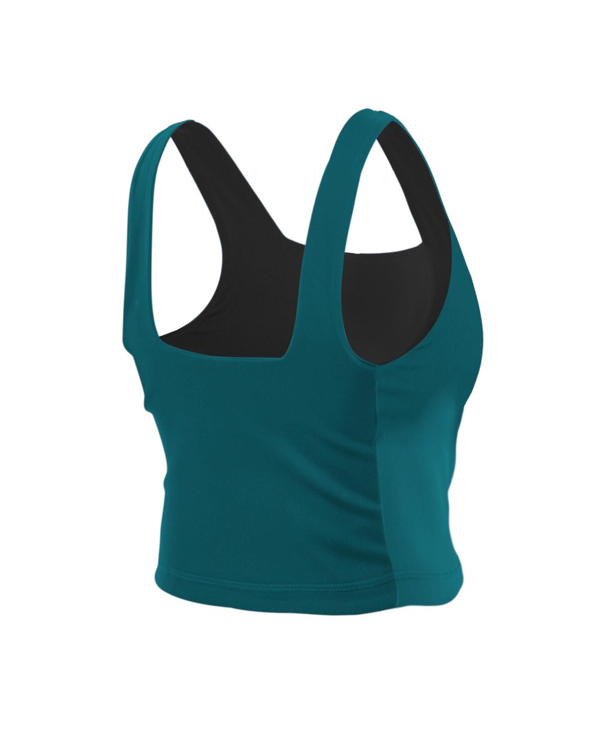 New Era Women's Midnight Green/black Philadelphia Eagles Reversible Cropped Sport Classics Tank Top In Multi