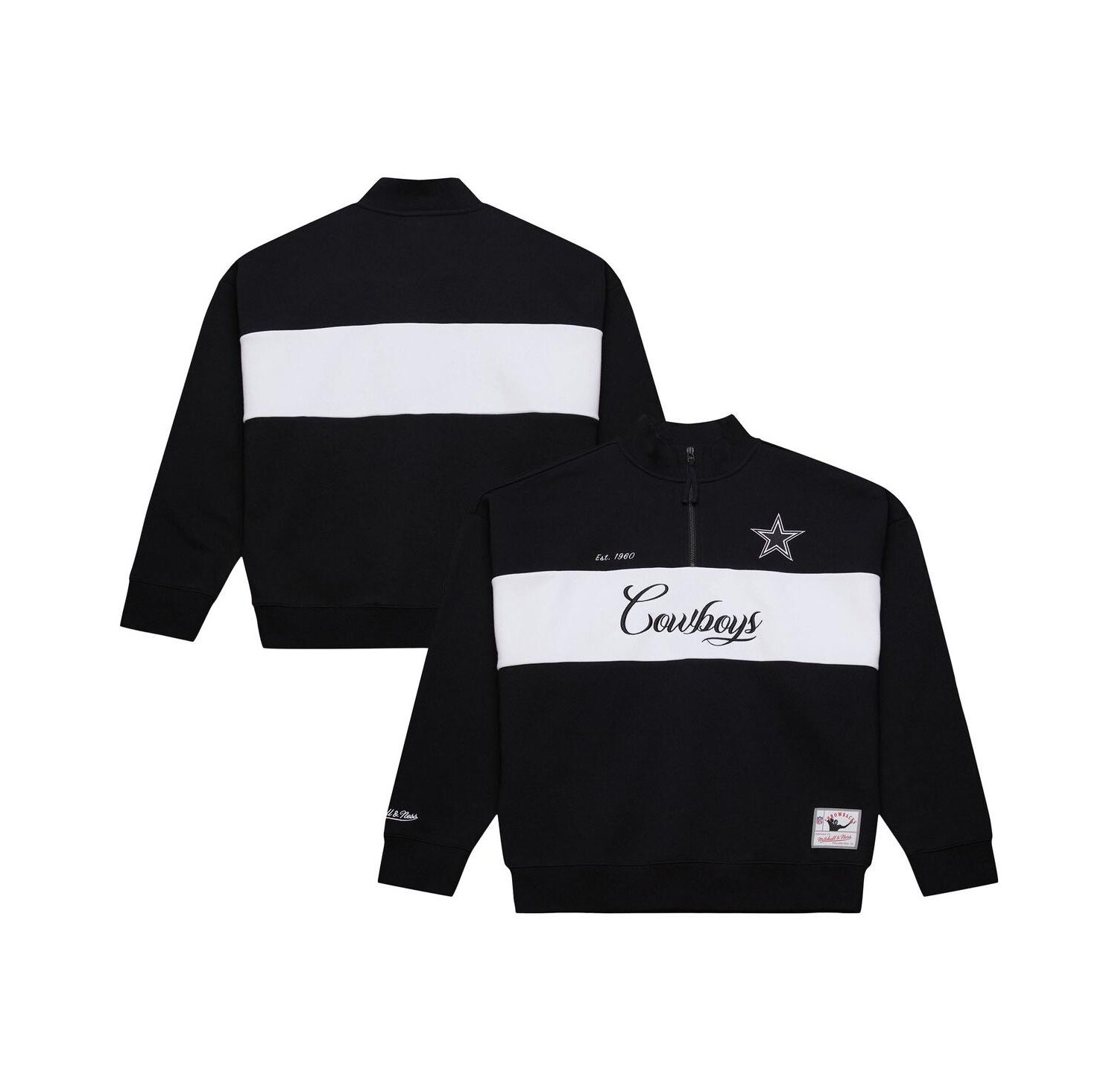 Mitchell Ness Women's Black Dallas Cowboys Quarter-Zip Jacket