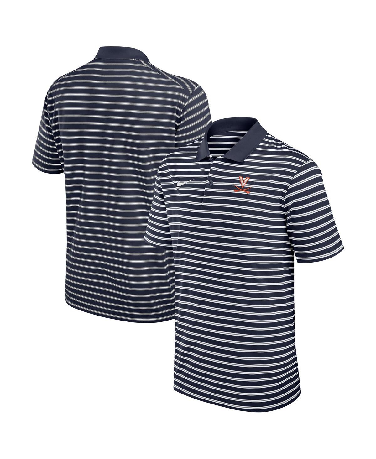 Nike Men's Navy Virginia Cavaliers Victory Stripe Performance Polo Shirt In Blue