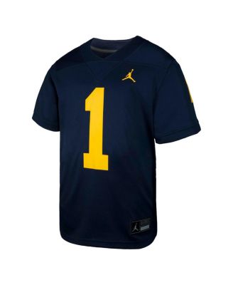 Big Boys and Girls Jordan 1 Navy Michigan Wolverines Untouchable Replica Game Jersey