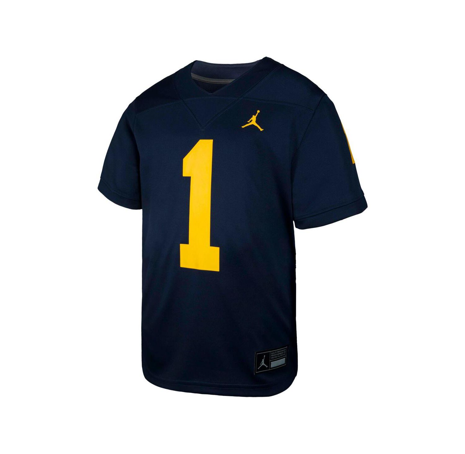 Big Boys and Girls Jordan 1 Navy Michigan Wolverines Untouchable Replica Game Jersey