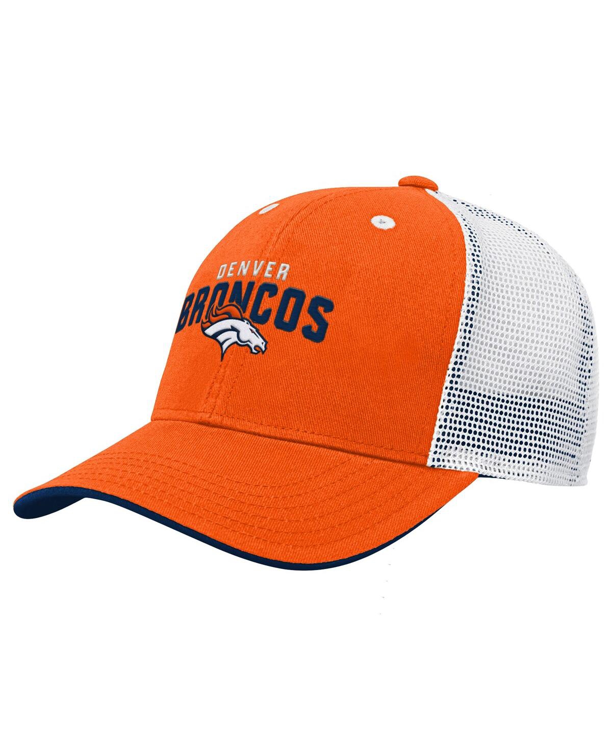 Outerstuff Big Boys And Girls Orange Denver Broncos Core Lockup Trucker Adjustable Hat In Orange