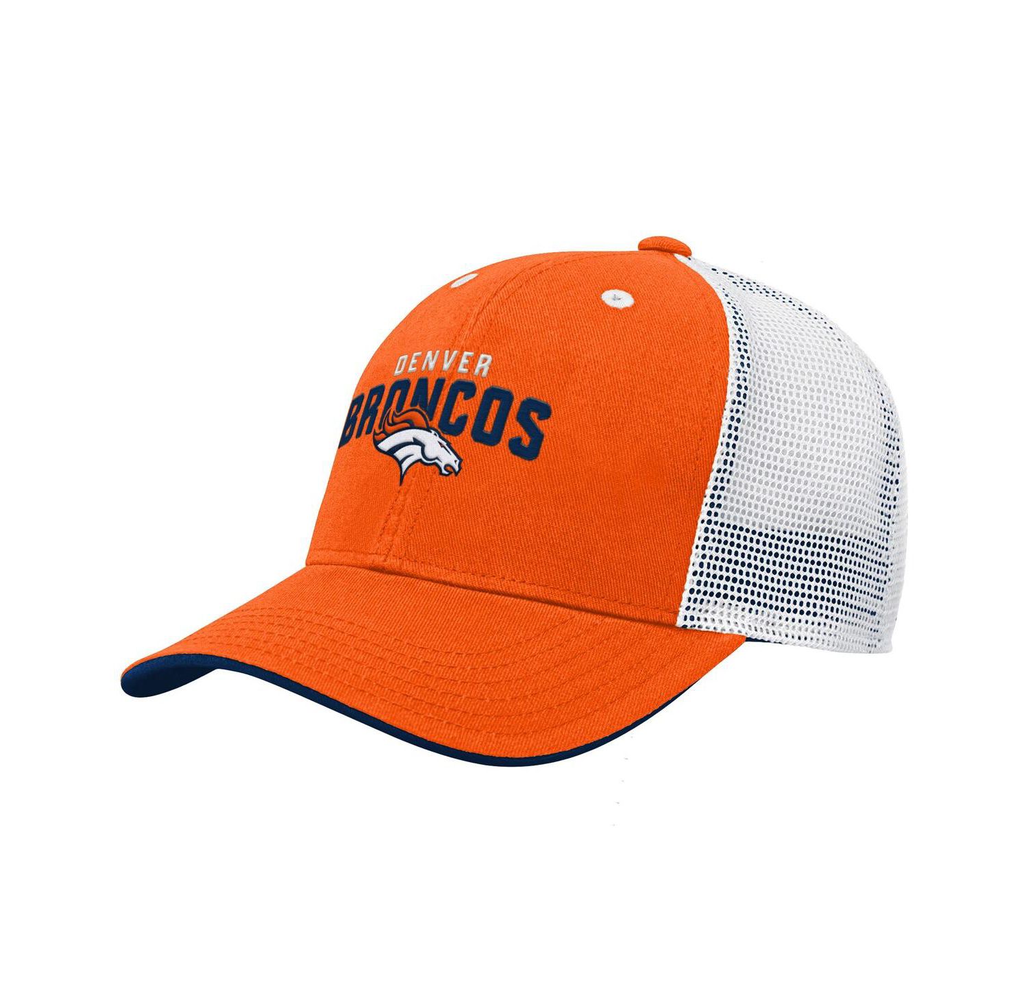 Big Boys and Girls Orange Denver Broncos Core Lockup Trucker Adjustable Hat