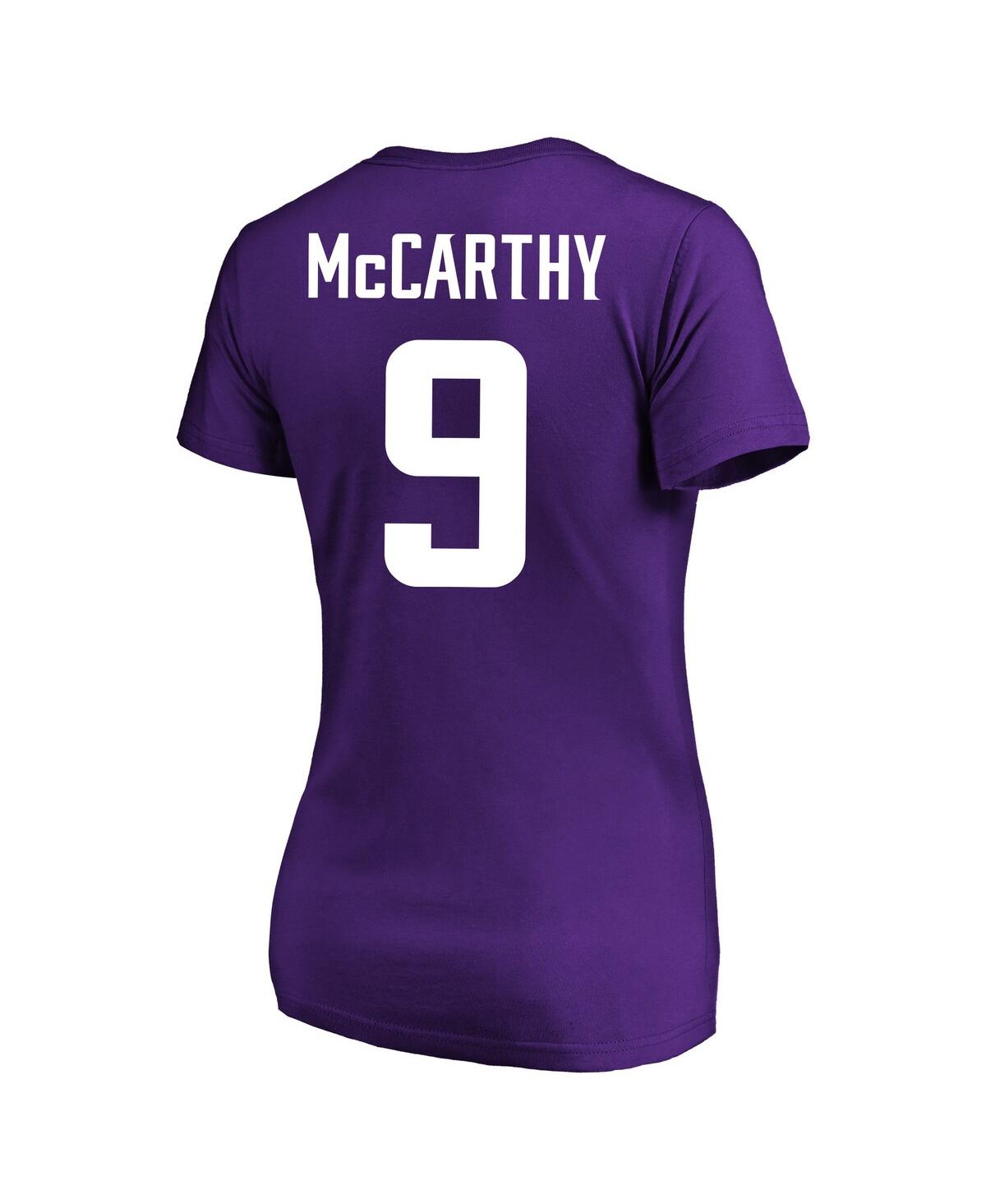Fanatics Women's J.j. Mccarthy Purple Minnesota Vikings Plus Size Fair Catch Name Number Scoop Neck T-shirt In Purple
