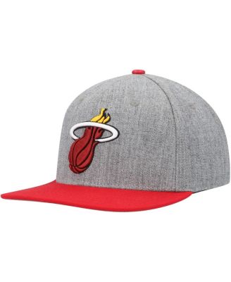 Men's Gray/Red Miami Heat Classic Logo Two-Tone Snapback Hat
