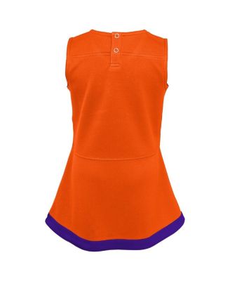 Girls Preschool 2-Piece Orange Clemson Tigers Cheer Captain Jumper Dress Bloomers Set