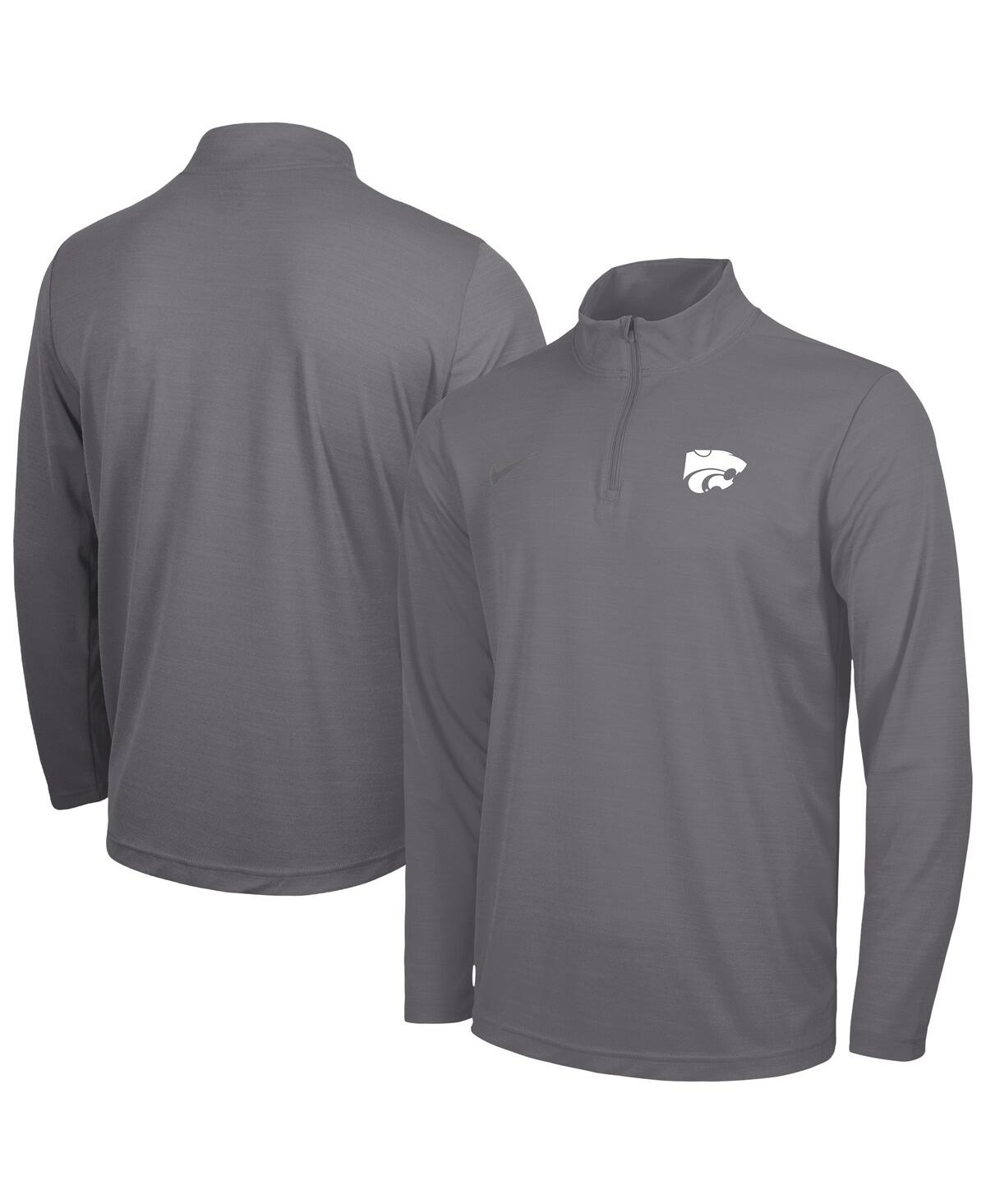 Nike Men's Gray Kansas State Wildcats Intensity Performance Quarter-zip Pullover Sweatshirt In Gray