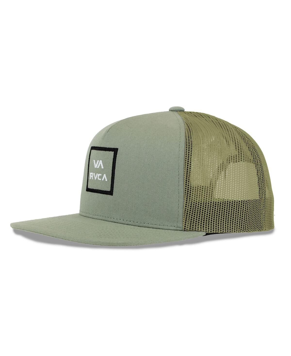 Rvca Men's Light Green  Va All The Way Trucker Snapback Hat In Green