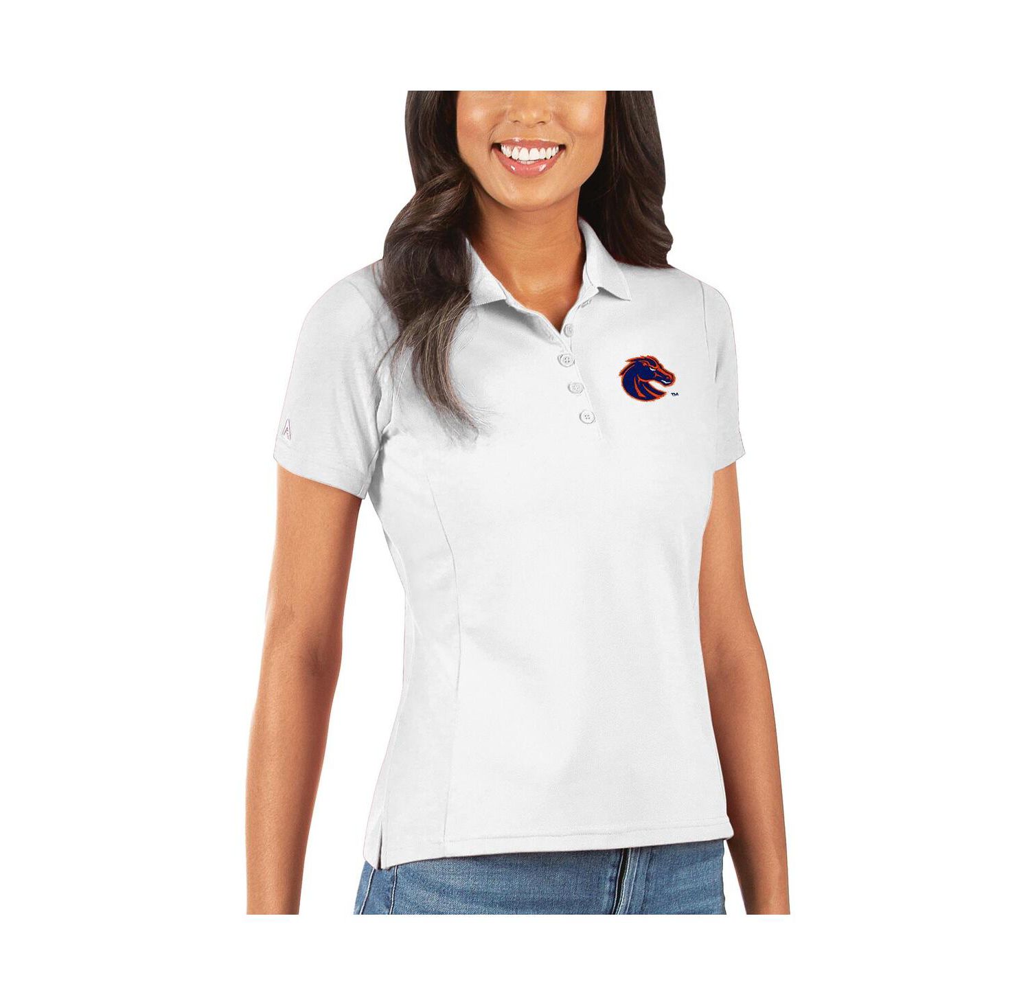 Women's White Boise State Broncos Legacy Pique Polo Shirt