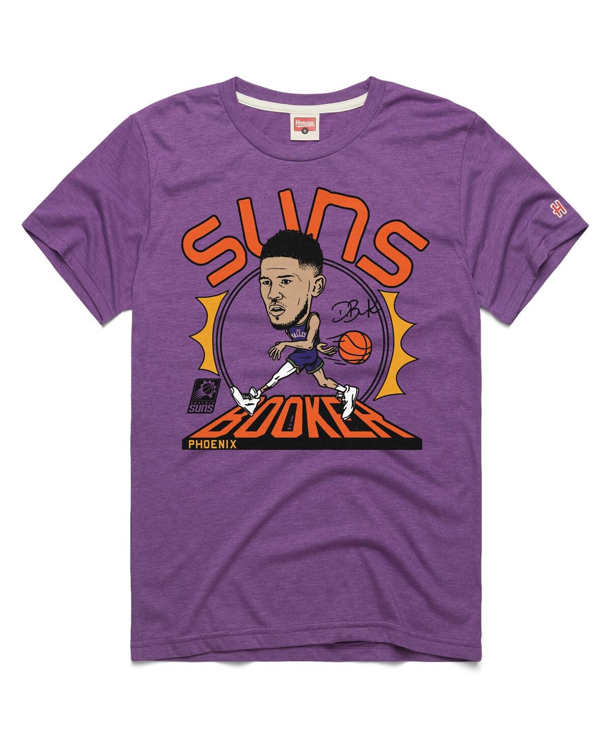 Homage Men's And Women's Devin Booker Purple Phoenix Suns 2024/25 City Edition Caricature Tri-blend T-shirt In Purple
