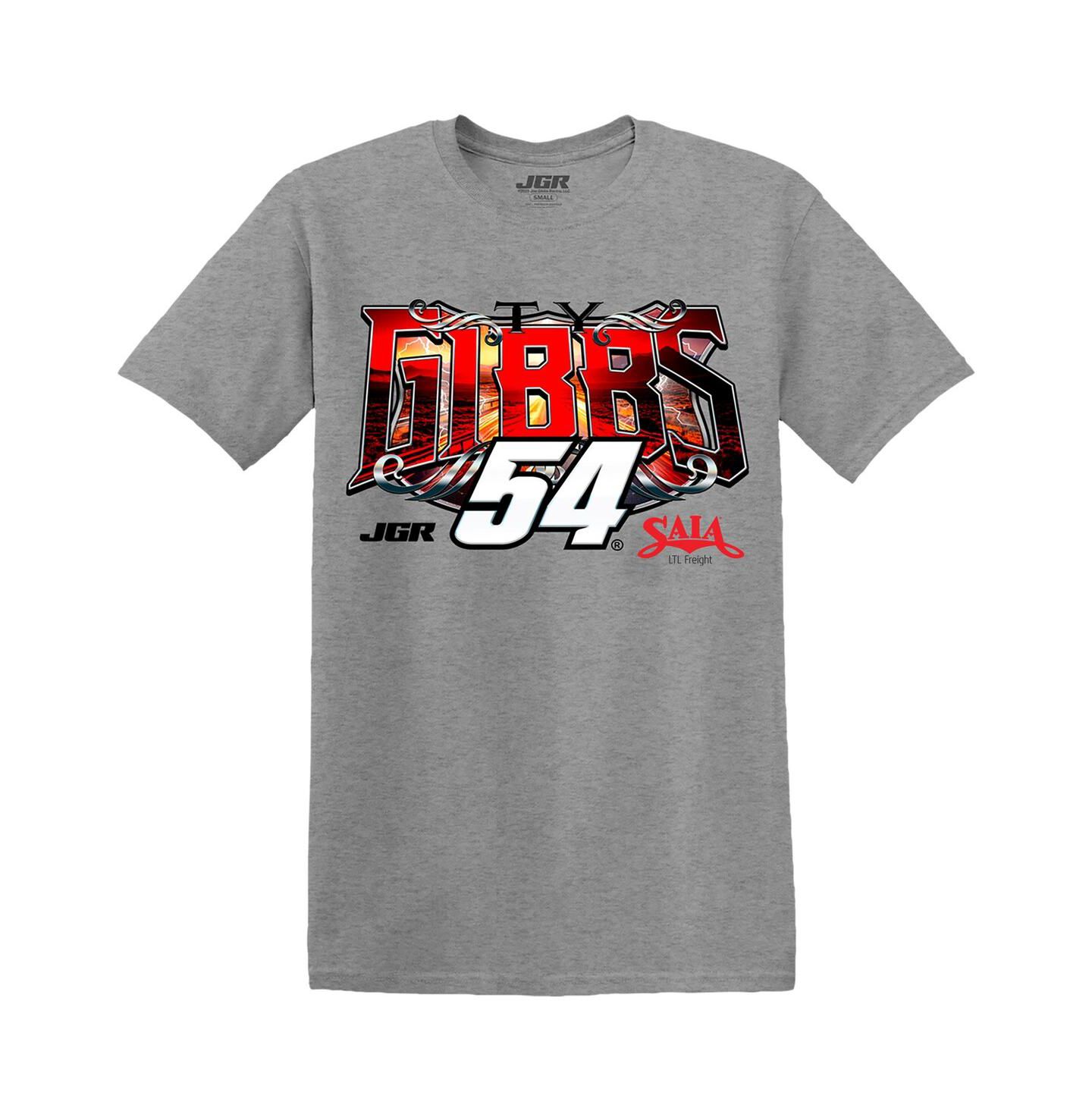 Мужская футболка Joe Gibbs Racing Team Collection Heather Gray Ty Gibbs Saia Car — фото 3