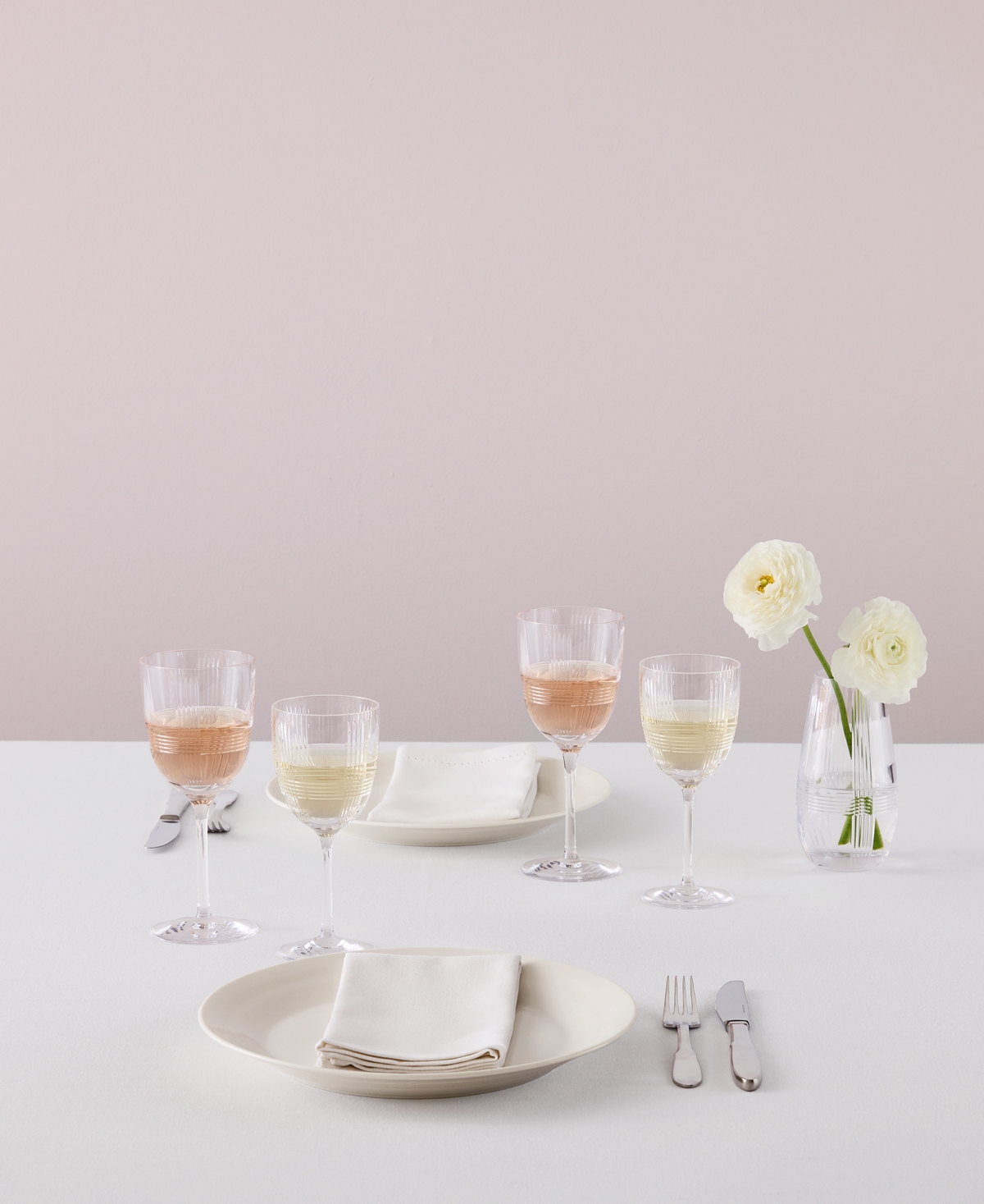Marquis By Waterford Vector White Wine Glasses, Set Of 2 In Transparent
