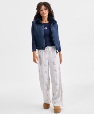 Juniors' Reversible Faux Fur Puffer Vest