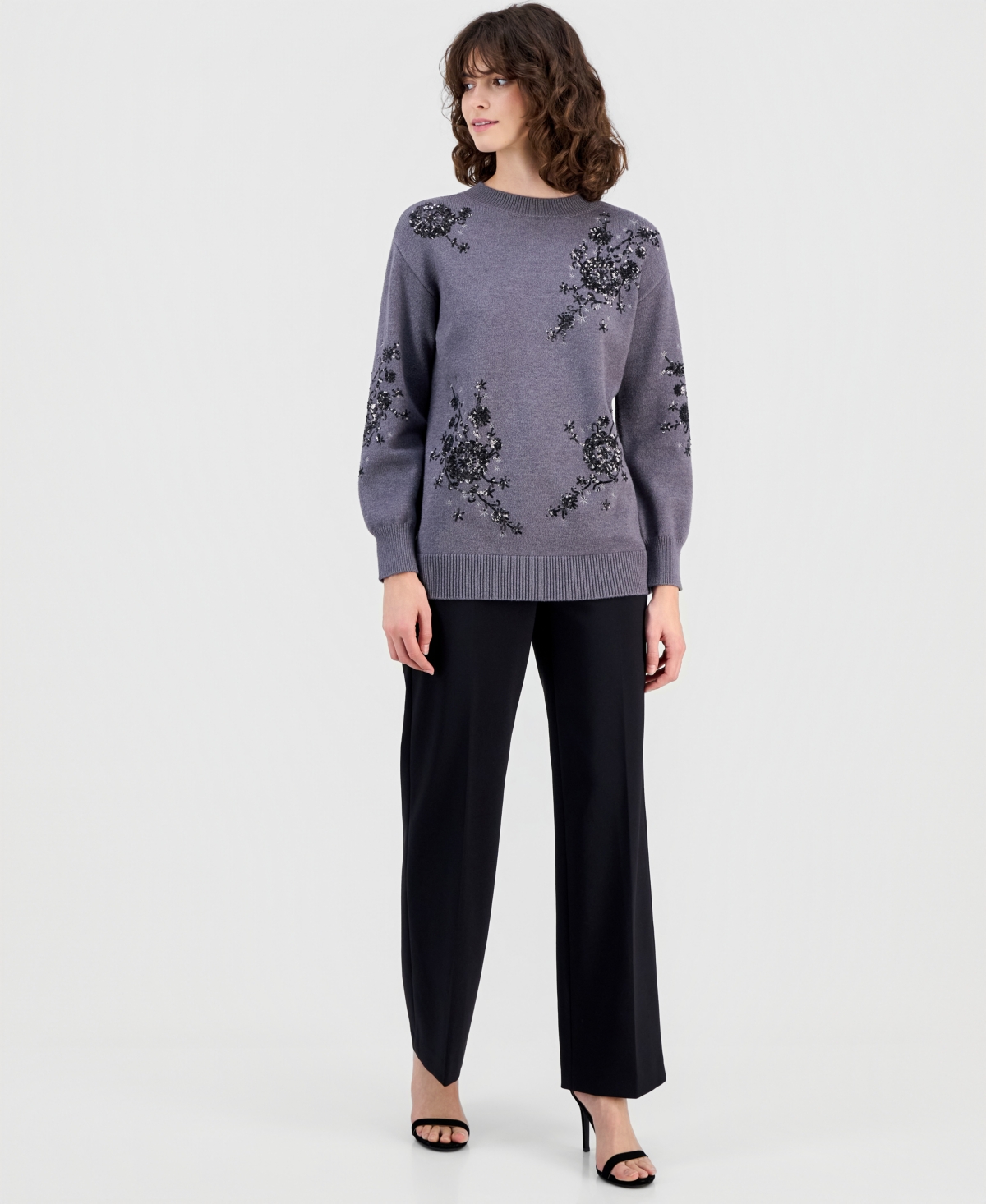 Anne Klein Women's Sequin Embellished Sweater