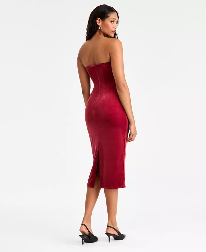 Women's Velvet Hardware Midi Dress - thumbnail 7