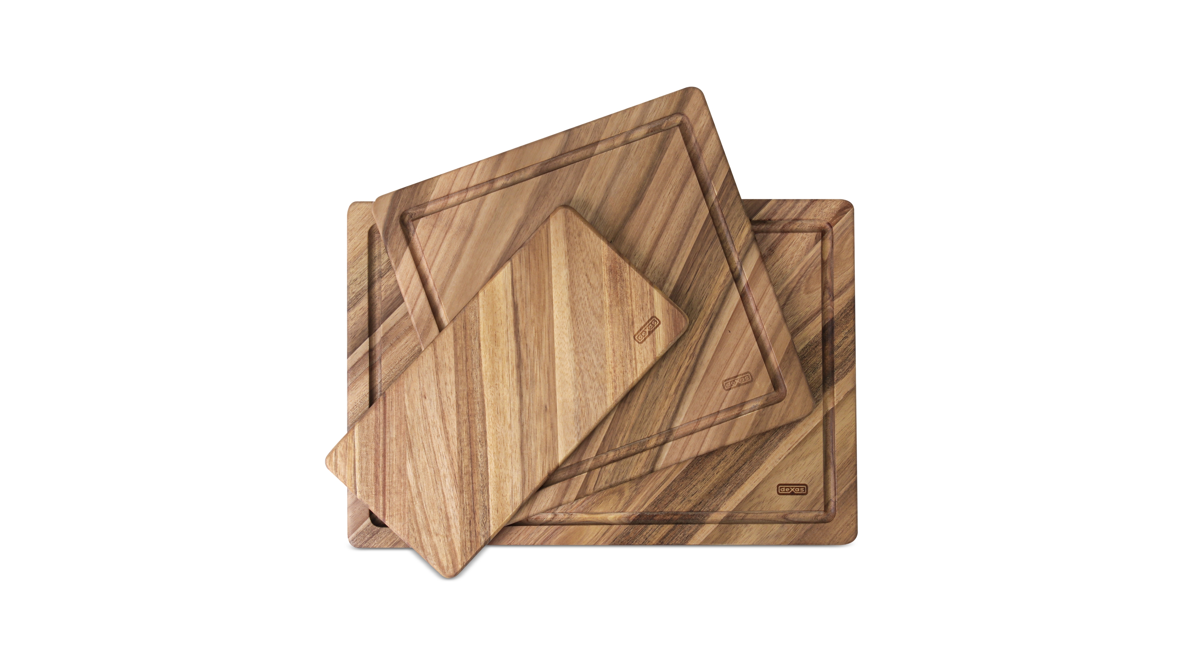Dexas 3-Piece Acacia Diagonal Grain Board Set