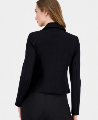 Women's Notched Collar Knit Moto Jacket