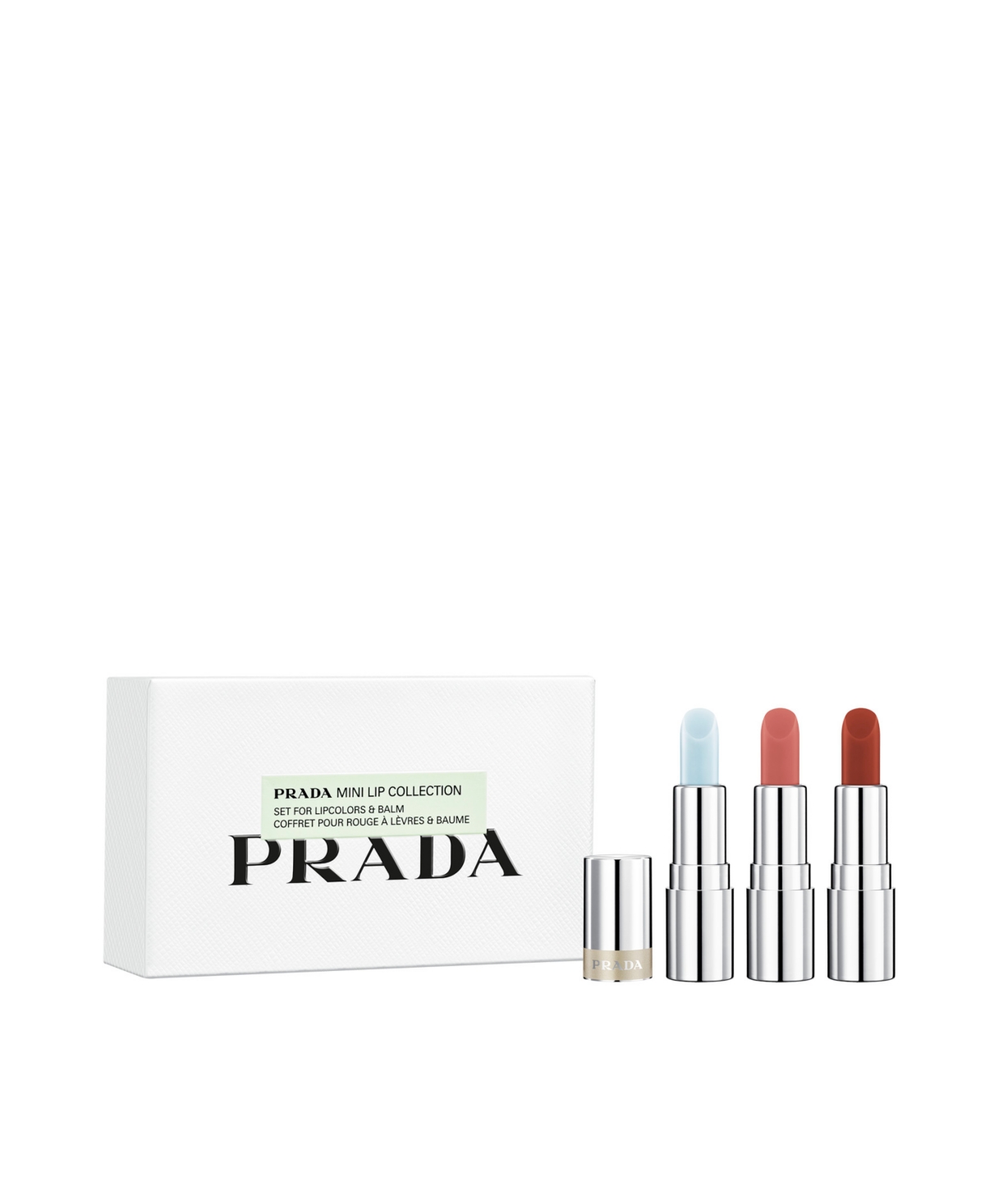 Prada Beauty 3-piece Mini Lipsticks And Lip Balm Set