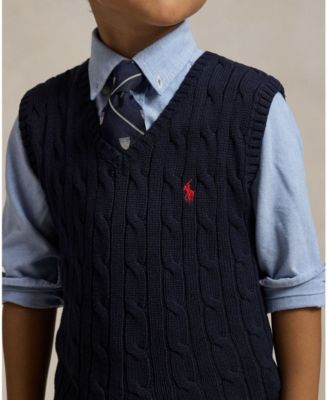 Toddler and Little Boys Cable-Knit Sweater Vest