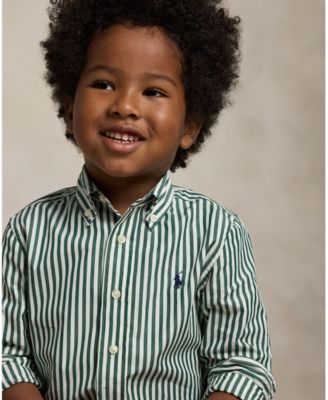 Toddler and Little Boys Striped Cotton Poplin Shirt
