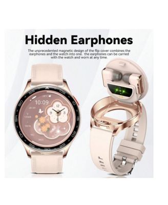 VASIP Smart Watches For Women With Earbuds (Call Receive/Music Playback) IP67 100+ Sports Modes Health Monitor Message Notification Weather Forecast Remote Camera Control For IOS Android Perfect Gifts For Women