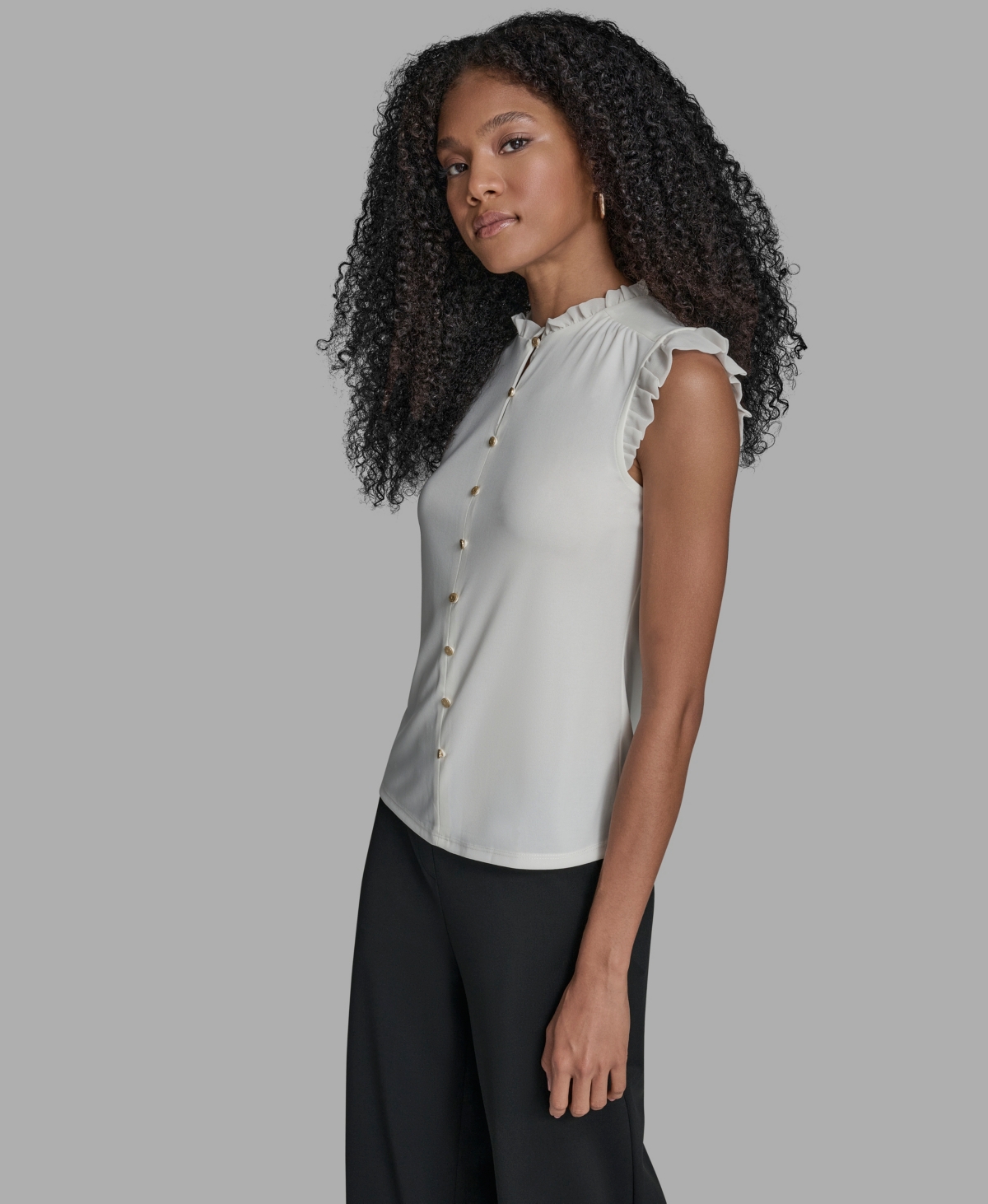 Bcbg Women's Sleeveless Button Down Blouse In White