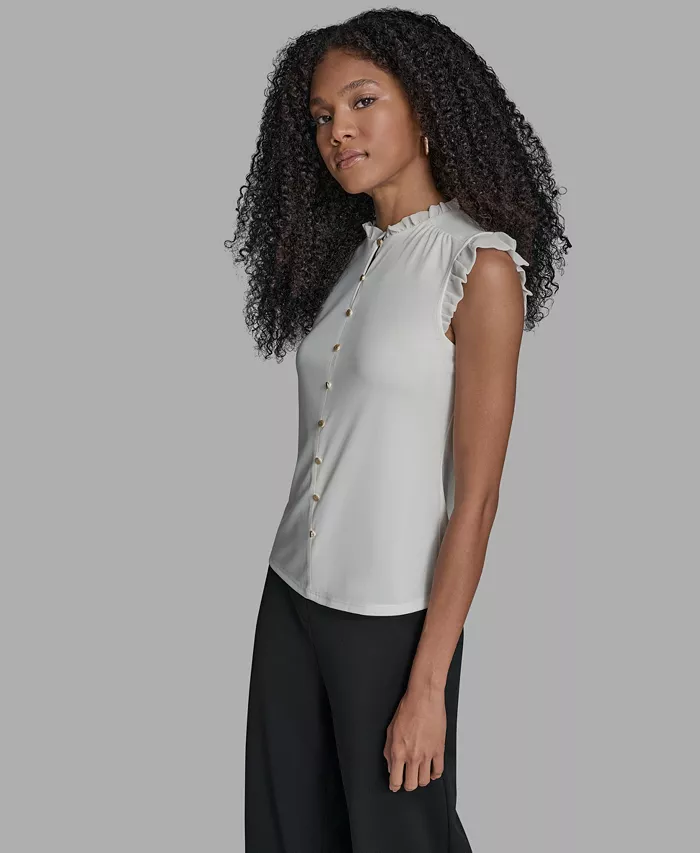 Women's Sleeveless Button-Down Blouse - thumbnail 3