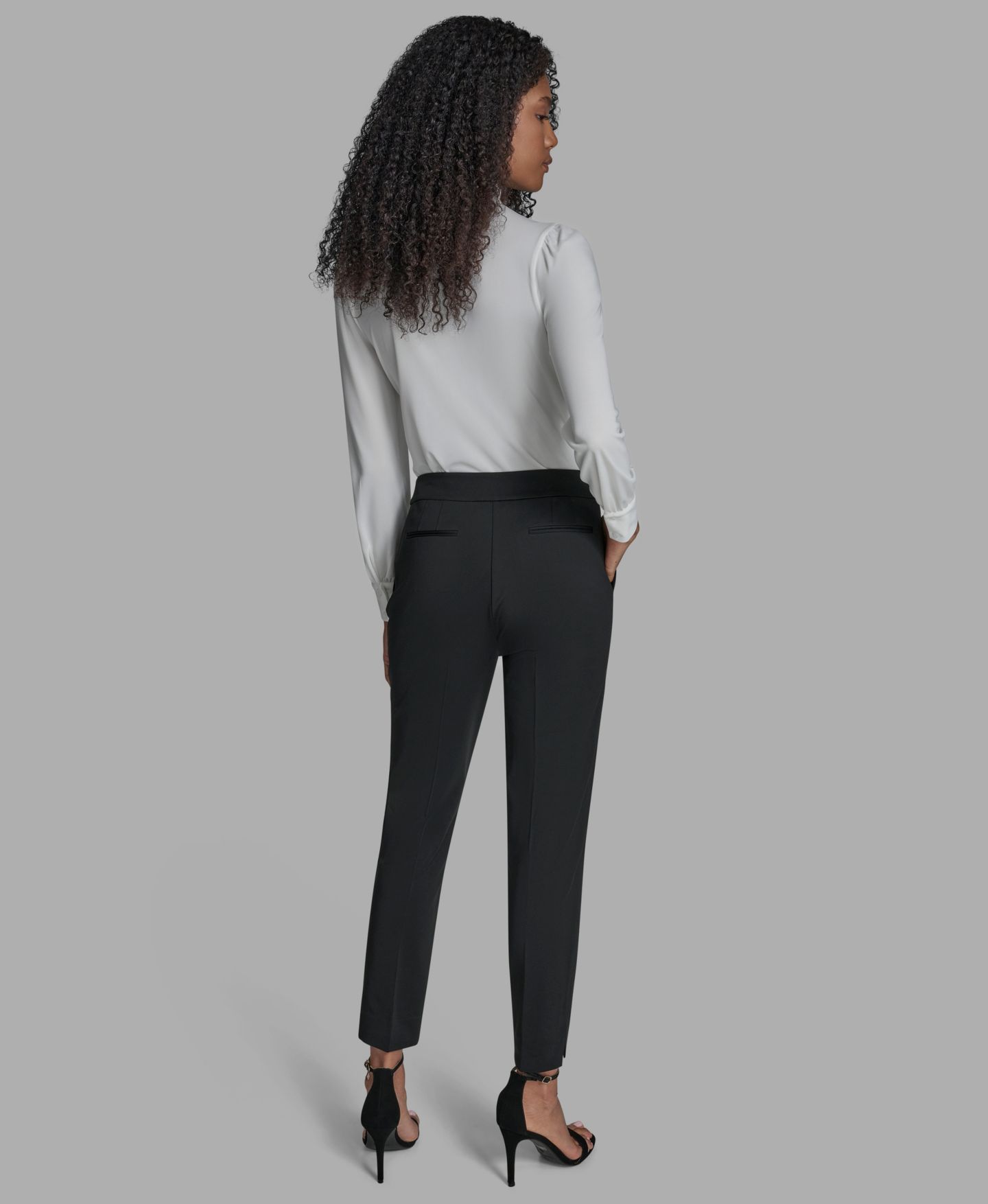 Женские брюки BCBG Slim Leg High Rise, цвет: Чёрный — фото 6