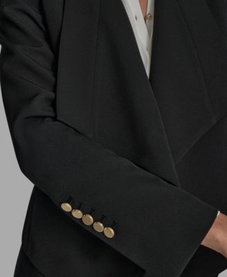 Women's Padded Shoulder Open Front Jacket