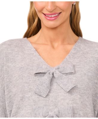 Women's Bow Detail V-Neck Sweater
