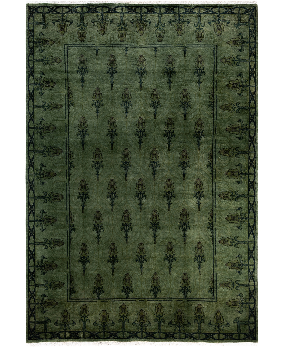 Adorn Hand Woven Rugs Fine Vibrance M982 6'2"x9' Area Rug In Green
