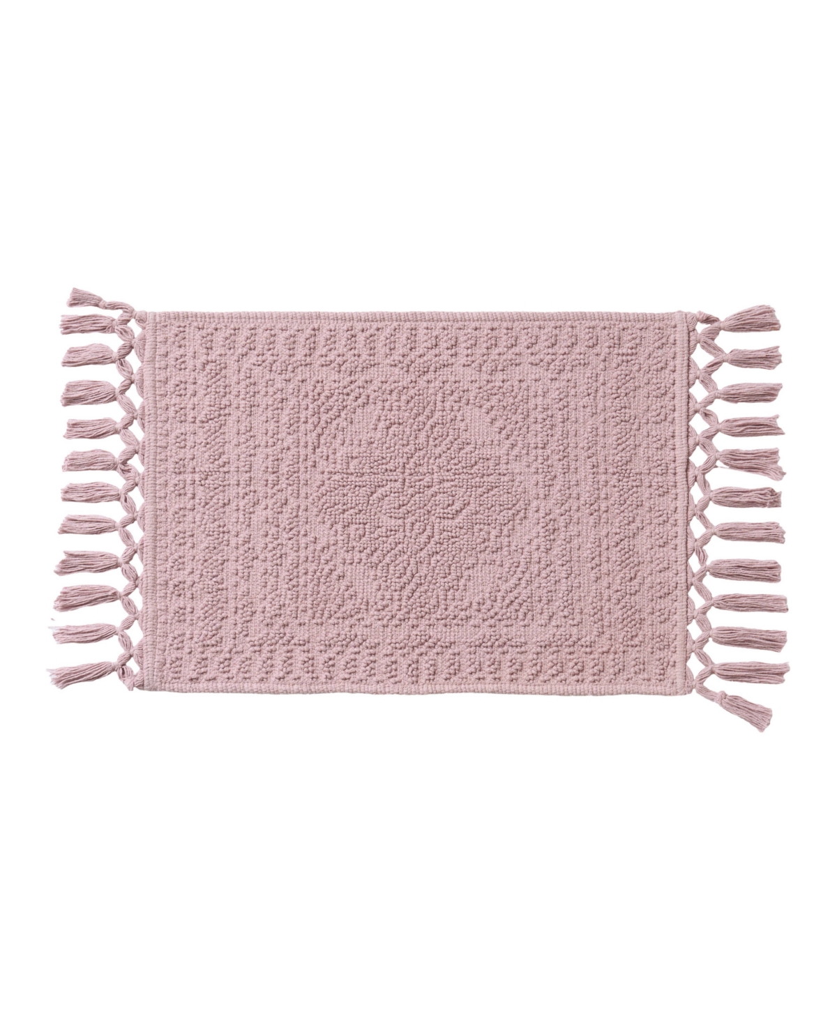 French Connection Nellore Fringe Cotton 17" X 28" Bath Rug In Purple