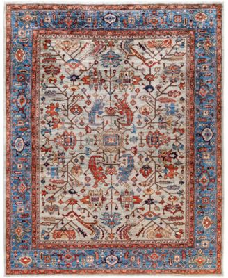 Adorn Hand Woven Rugs Serapi M0103 195 Rug Collection In Gray