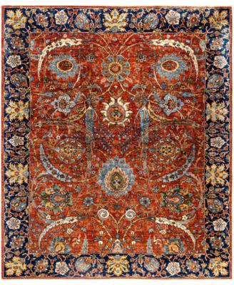 Adorn Hand Woven Rugs Serapi M0103 256 Rug Collection In Orange